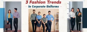 Corporate uniform fashion trends featuring men and women in formal business attire